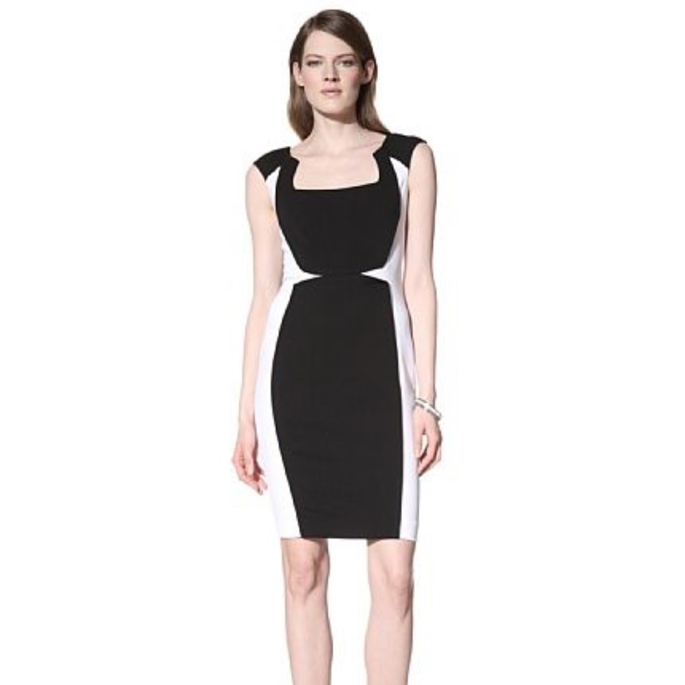 JAYGODFREY color block black & white dress